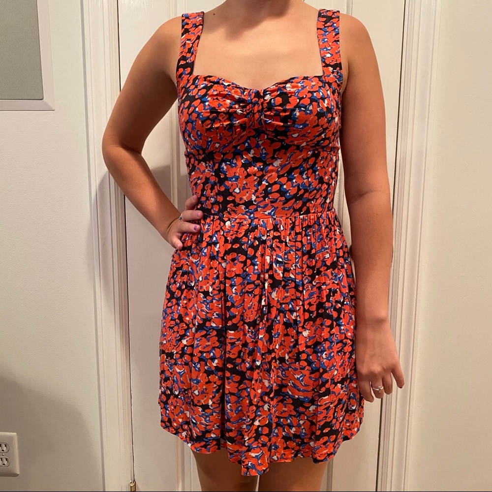 Floral criss cross back dress